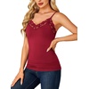 image:imageLYANER Womens Lace Trim V Neck Y2k Cami TopBurgundy