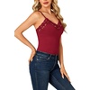 image:imageLYANER Womens Lace Trim V Neck Y2k Cami TopBurgundy
