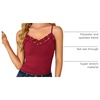image:imageLYANER Womens Lace Trim V Neck Y2k Cami TopBurgundy