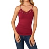 image:imageLYANER Womens Lace Trim V Neck Y2k Cami TopBurgundy