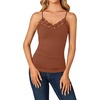 image:imageLYANER Womens Lace Trim V Neck Y2k Cami TopCaramel