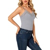 image:imageLYANER Womens Lace Trim V Neck Y2k Cami TopGray