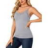 image:imageLYANER Womens Lace Trim V Neck Y2k Cami TopGray