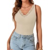 image:imageLYANER Womens Lace Trim V Neck Y2k Cami TopGreige