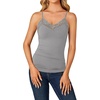 image:imageLYANER Womens Lace Trim V Neck Y2k Cami TopHeather Grey
