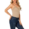 image:imageLYANER Womens Lace Trim V Neck Y2k Cami TopKhaki