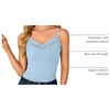 image:imageLYANER Womens Lace Trim V Neck Y2k Cami TopLight Blue