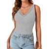 image:imageLYANER Womens Lace Trim V Neck Y2k Cami TopLight Grey
