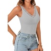 image:imageLYANER Womens Lace Trim V Neck Y2k Cami TopLight Grey