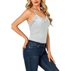 image:imageLYANER Womens Lace Trim V Neck Y2k Cami TopLight Heather Grey