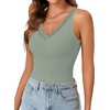 image:imageLYANER Womens Lace Trim V Neck Y2k Cami TopLight Pea Green