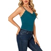 image:imageLYANER Womens Lace Trim V Neck Y2k Cami TopTeal
