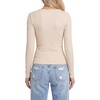 image:imageLYANER Womens Lace V Neck Long Sleeve ShirtsBeige