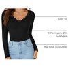 image:imageLYANER Womens Lace V Neck Long Sleeve ShirtsBlack