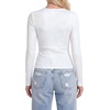 image:imageLYANER Womens Lace V Neck Long Sleeve ShirtsWhite