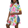 image:imageLYANER Womens Lapel Collar Sexy BlouseFloral Multicolored