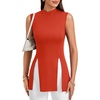 image:imageLYANER Womens Mock Neck Casual Tank TopsSolid Red