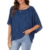 image:imageLYANER Womens Off The Shoulder Y2k Crop TopsPatterned Blue