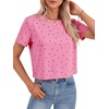 image:imageLYANER Womens Open Back Casual TeeBlack Polka Dots