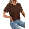 image:imageLYANER Womens Open Back Casual TeeDeep Brown
