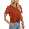 image:imageLYANER Womens Open Back Casual TeeDeep Caramel