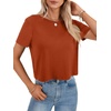 image:imageLYANER Womens Open Back Casual TeeDeep Caramel
