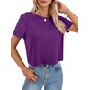 image:imageLYANER Womens Open Back Casual TeeDeep Purple
