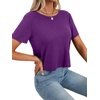 image:imageLYANER Womens Open Back Casual TeeDeep Purple