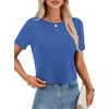 image:imageLYANER Womens Open Back Casual TeeDenim Blue