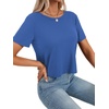 image:imageLYANER Womens Open Back Casual TeeDenim Blue