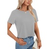 image:imageLYANER Womens Open Back Casual TeeLight Flower Gray