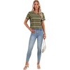 image:imageLYANER Womens Open Back Casual TeeLight Green Stripes