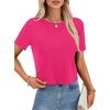 image:imageLYANER Womens Open Back Casual TeeRose Red