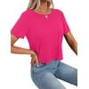 image:imageLYANER Womens Open Back Casual TeeRose Red