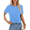 image:imageLYANER Womens Open Back Casual TeeSky Blue