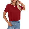 image:imageLYANER Womens Open Back Casual TeeWine Red