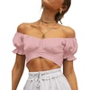 image:imageLYANER Womens Puff Short Sleeve Y2k Crop TopBaby Pink
