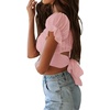 image:imageLYANER Womens Puff Short Sleeve Y2k Crop TopBaby Pink