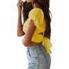 image:imageLYANER Womens Puff Short Sleeve Y2k Crop TopBaby Yellow