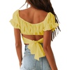 image:imageLYANER Womens Puff Short Sleeve Y2k Crop TopBaby Yellow