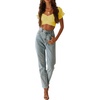 image:imageLYANER Womens Puff Short Sleeve Y2k Crop TopBaby Yellow