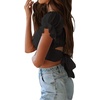 image:imageLYANER Womens Puff Short Sleeve Y2k Crop TopBlack
