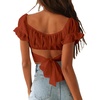 image:imageLYANER Womens Puff Short Sleeve Y2k Crop TopCaramel