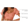 image:imageLYANER Womens Puff Short Sleeve Y2k Crop TopCoral Pink