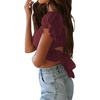 image:imageLYANER Womens Puff Short Sleeve Y2k Crop TopDark Red