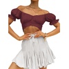 image:imageLYANER Womens Puff Short Sleeve Y2k Crop TopDark Red
