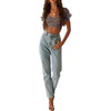 image:imageLYANER Womens Puff Short Sleeve Y2k Crop TopFloral Multi