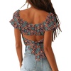 image:imageLYANER Womens Puff Short Sleeve Y2k Crop TopFloral Multi