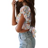 image:imageLYANER Womens Puff Short Sleeve Y2k Crop TopFloral Multicolored
