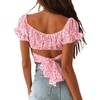 image:imageLYANER Womens Puff Short Sleeve Y2k Crop TopFlower Pink